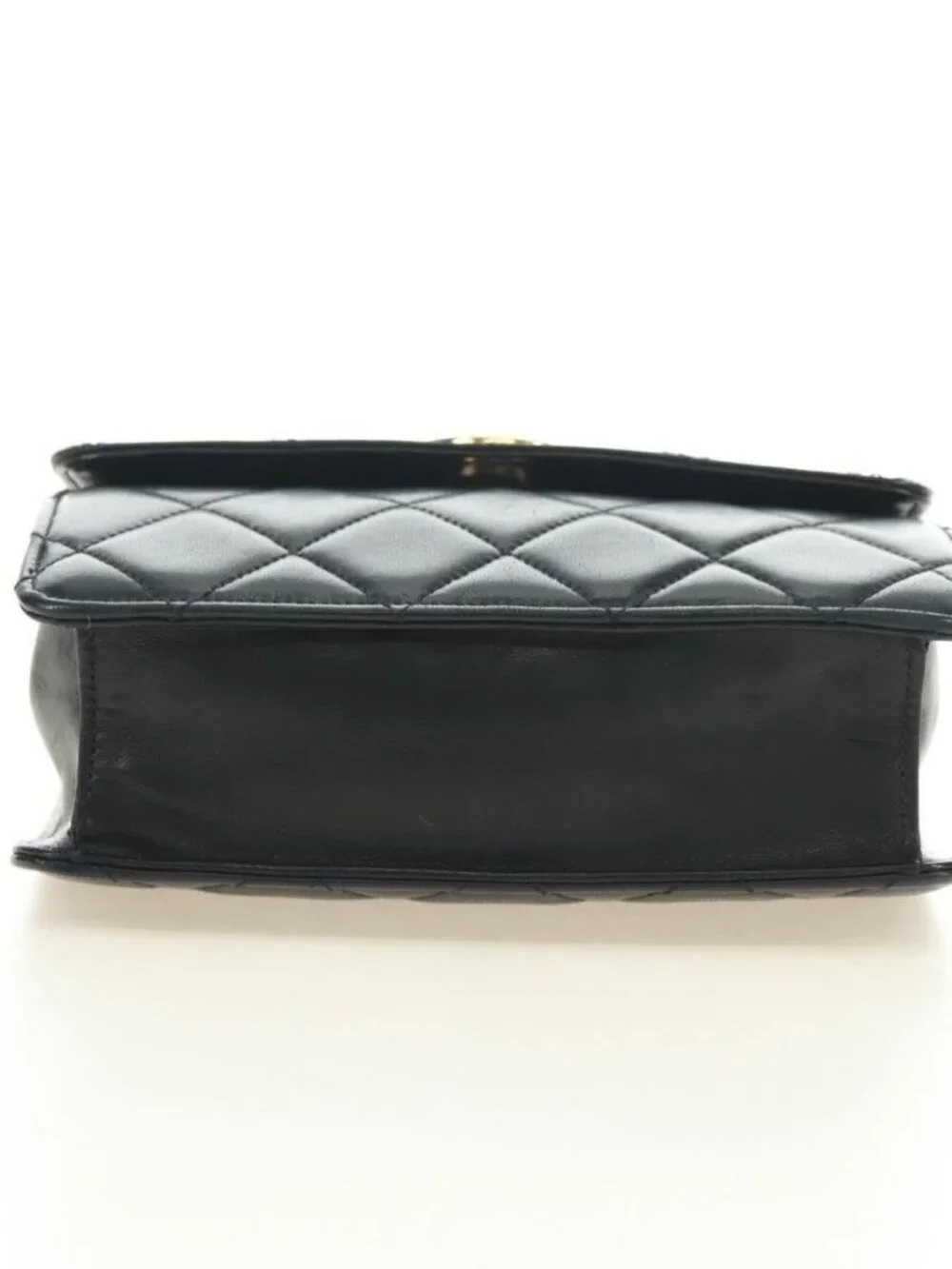 CHANEL Matelasse Chain Shoulder Bag Lamb Skin Black Gold CC Auth yk20399SAV